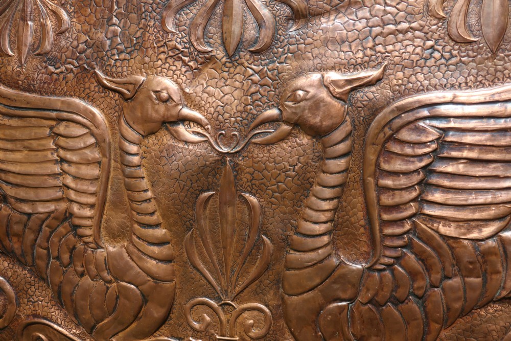 Large Arts and Crafts Copper Mirror View III