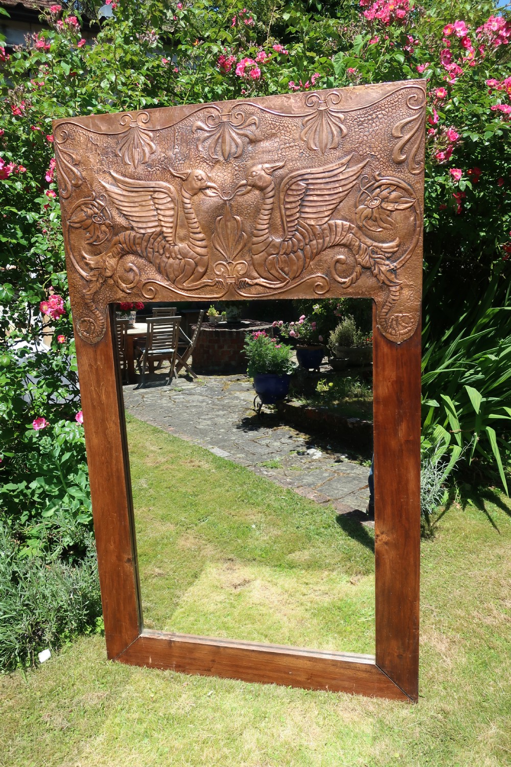 Large Arts and Crafts Copper Mirror View IV