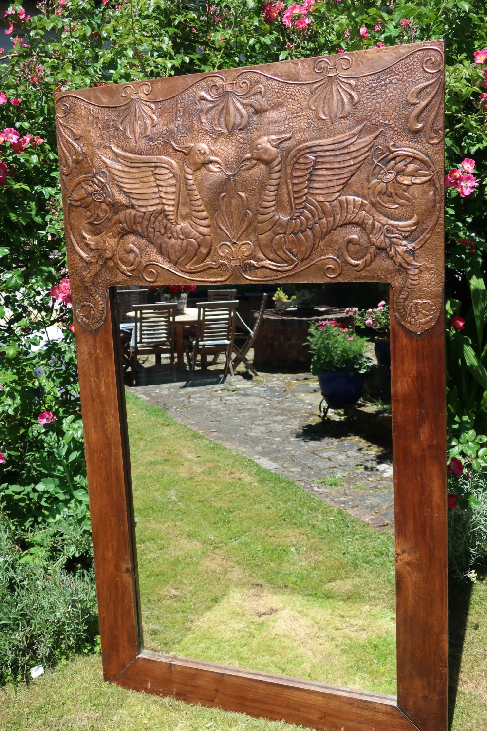 Large Arts and Crafts Copper Mirror View V