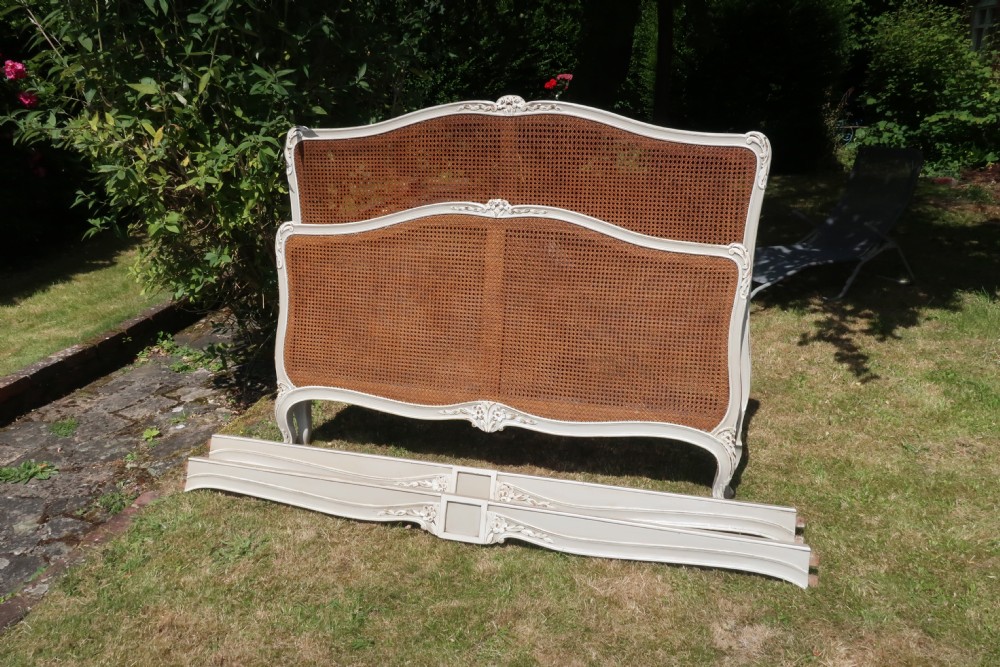 Kingsize painted cane bed View V