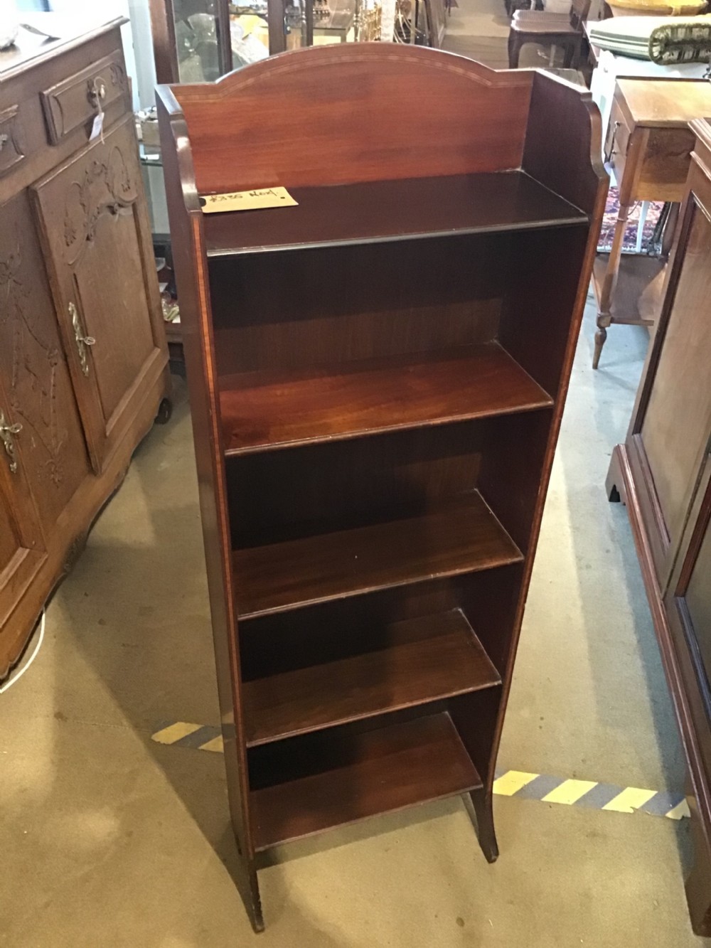 Small mahogany open bookcase View II