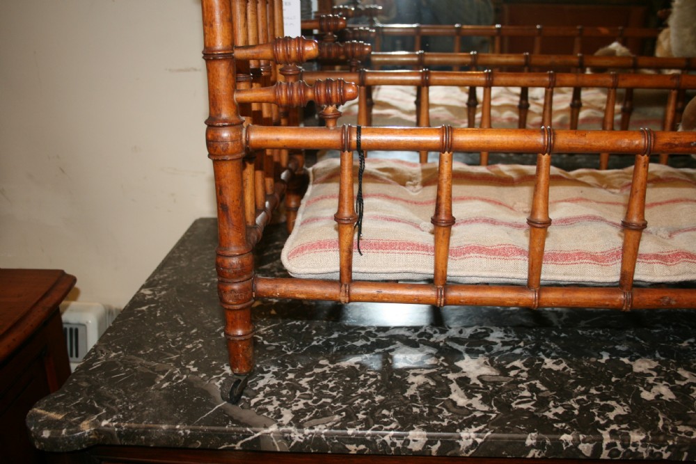 childs dolls bed in faux bamboo  View III