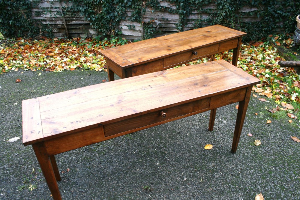 pair of cherry wood serving tables  View V