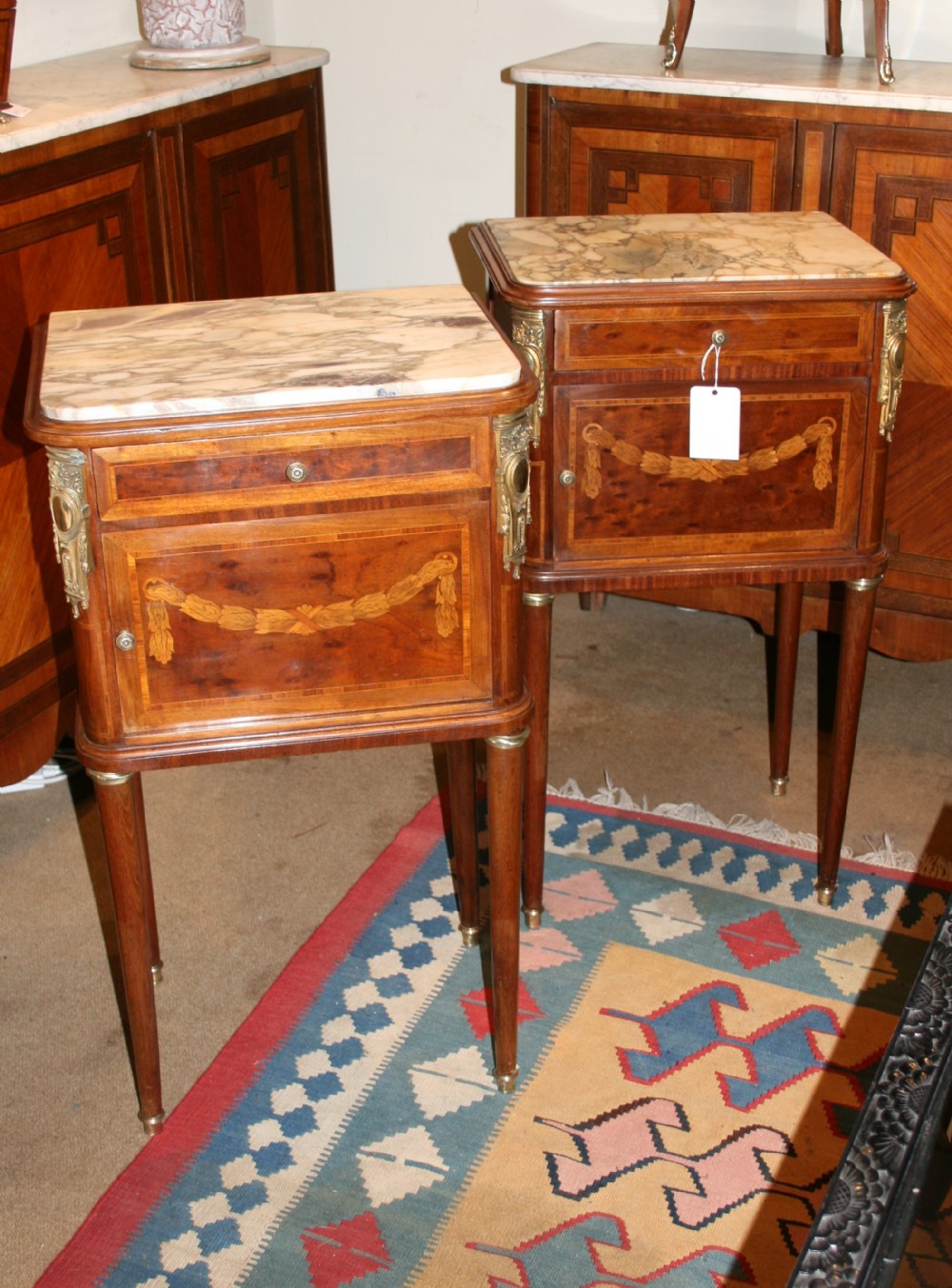 pair of french bedside tables 