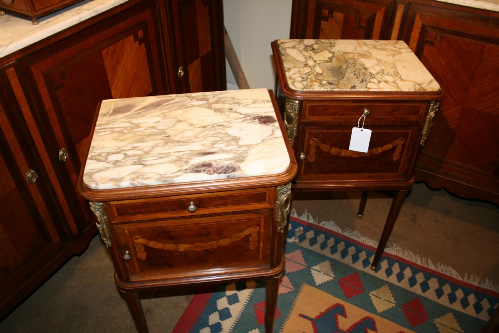 pair of french bedside tables  View IV