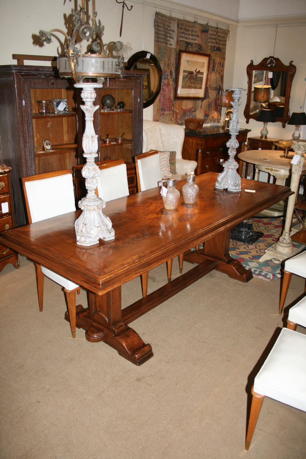 Italian burr elm refectory table  View II