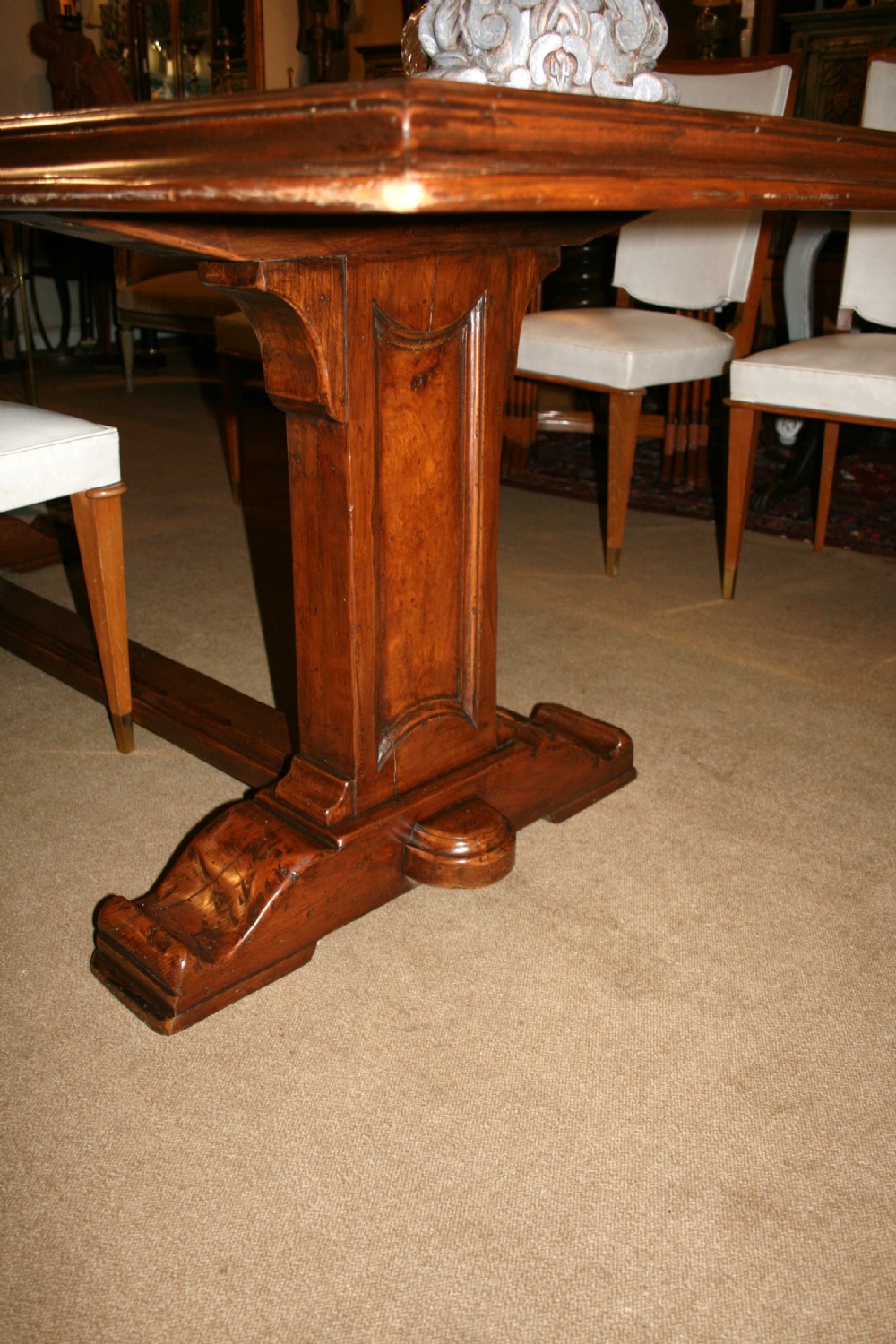 Italian burr elm refectory table  View V
