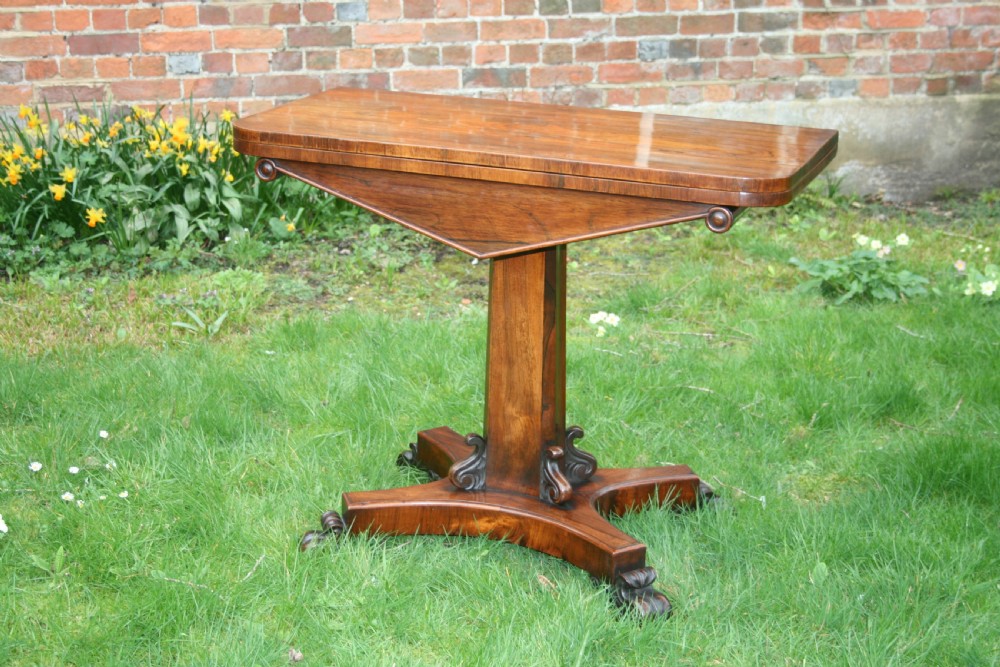 William iv rosewood card table 