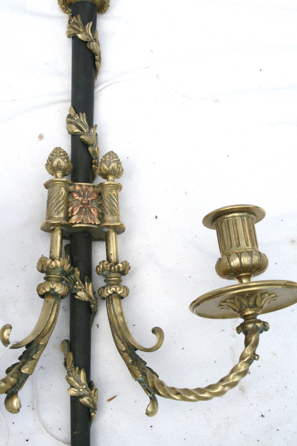 quality pair of french brass wall lights  View II