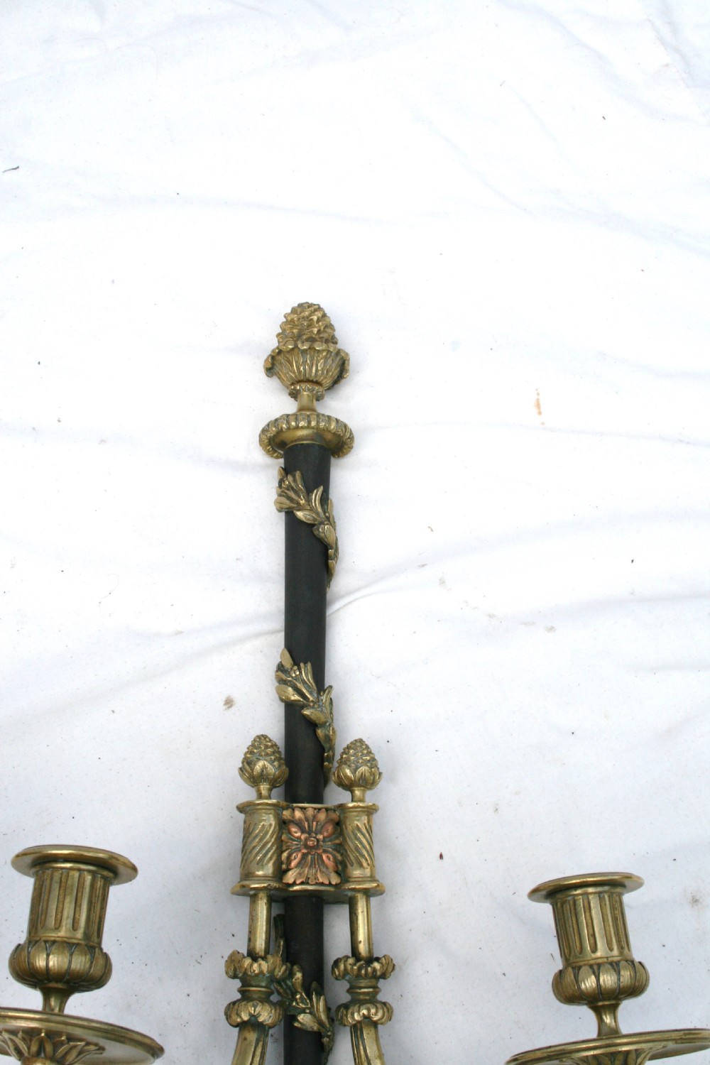 quality pair of french brass wall lights  View III