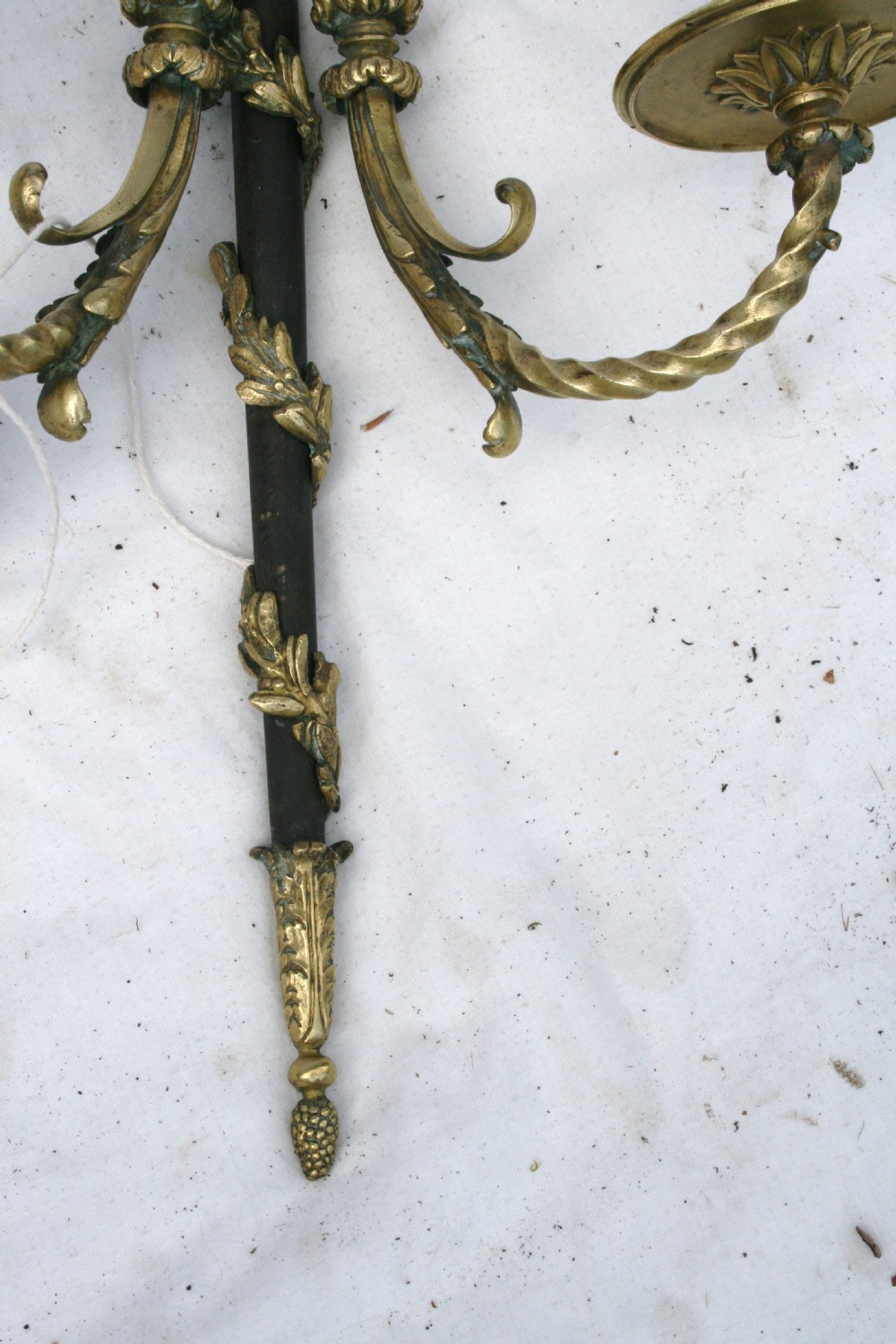 quality pair of french brass wall lights  View IV