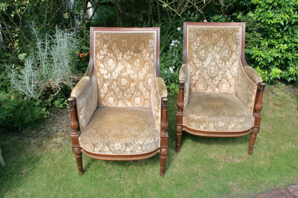 quality pair of empire style armchairs 