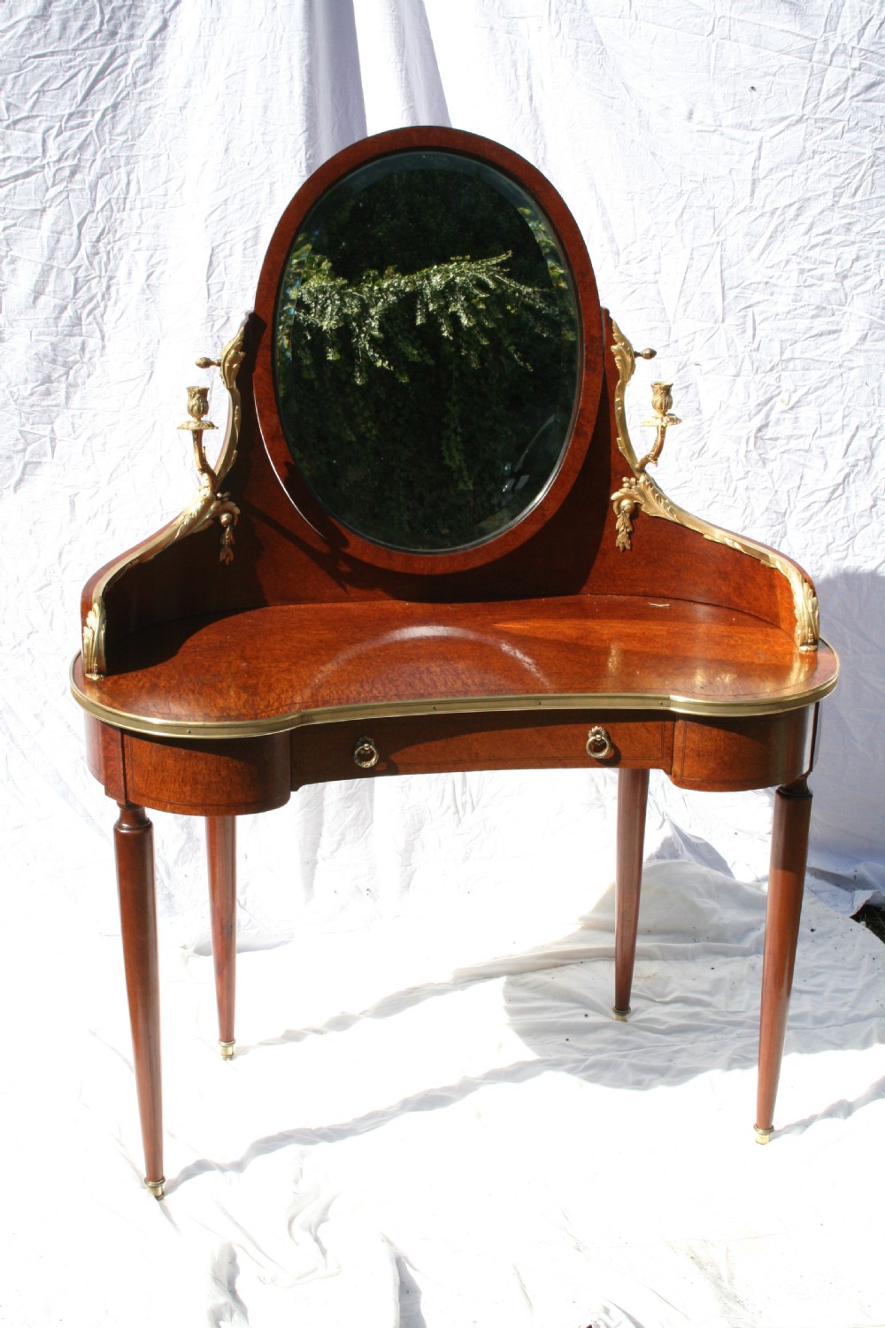 superb french dressing table in amboyna burr wood  View II