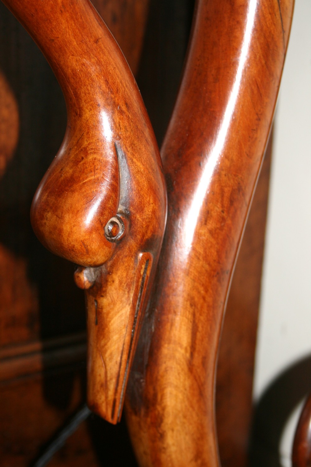 beautiful console table with carved swans  View II