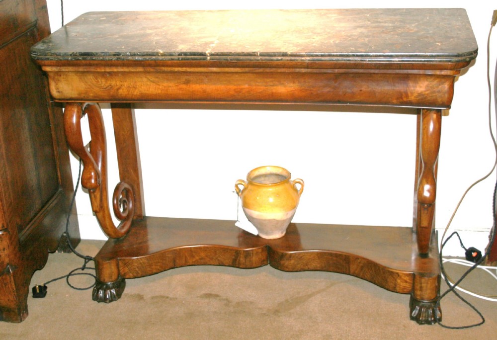 beautiful console table with carved swans  View V