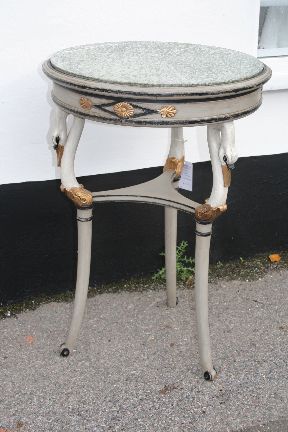very pretty occasional table surmounted with swans  View II