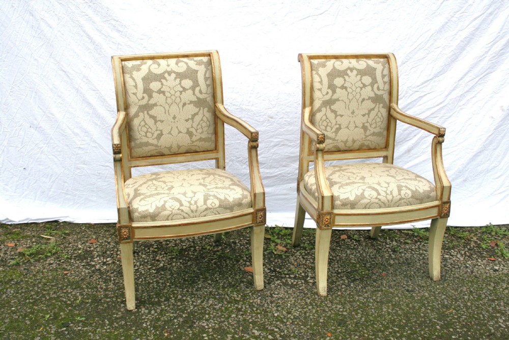 pair of period Italian open armchairs  View II