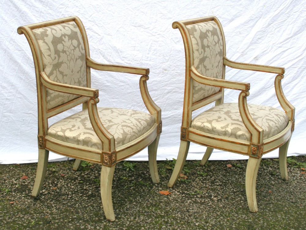 pair of period Italian open armchairs  View III