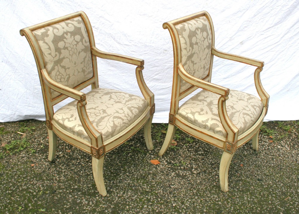 pair of period Italian open armchairs  View IV