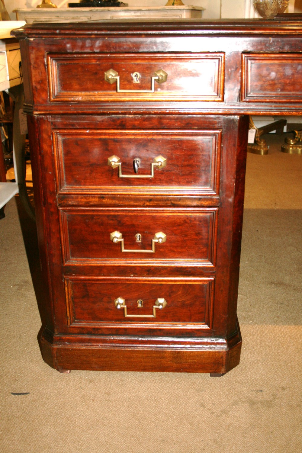 french large partners desk in mahogany  View III