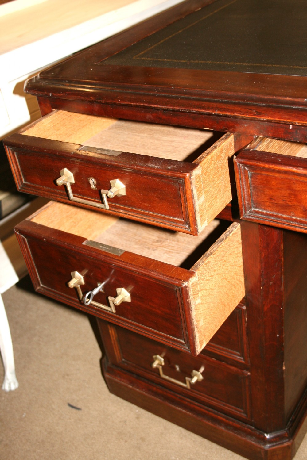 french large partners desk in mahogany  View IV