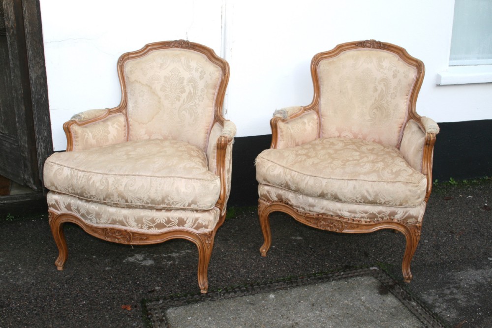 pretty pair of Louis 15 style armchairs  View II