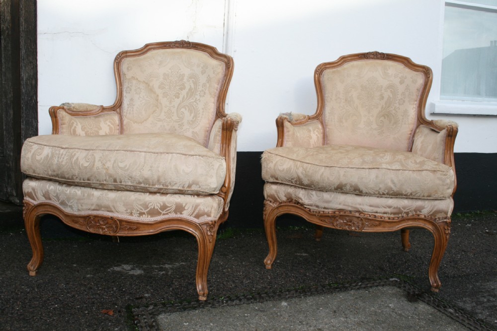 pretty pair of Louis 15 style armchairs  View III