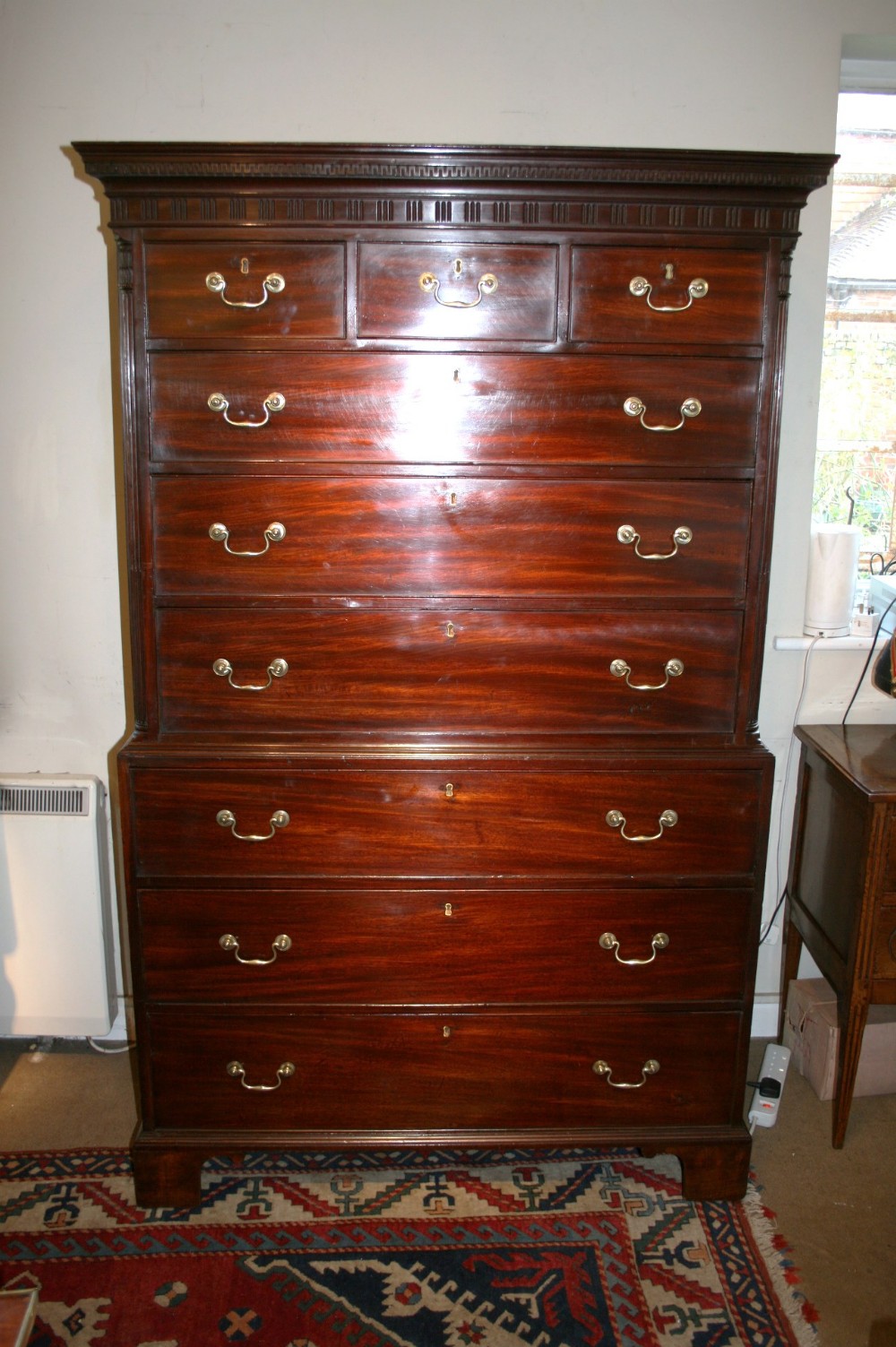 Georgian chest on chest in mahogany 