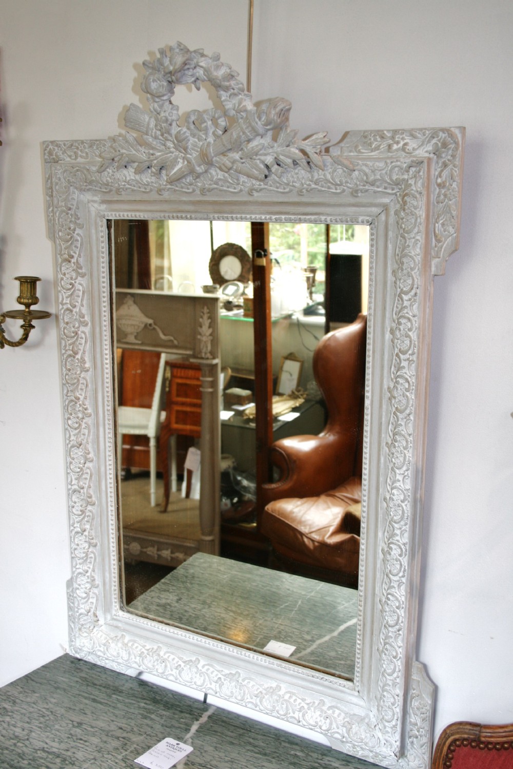 pretty painted french mirror