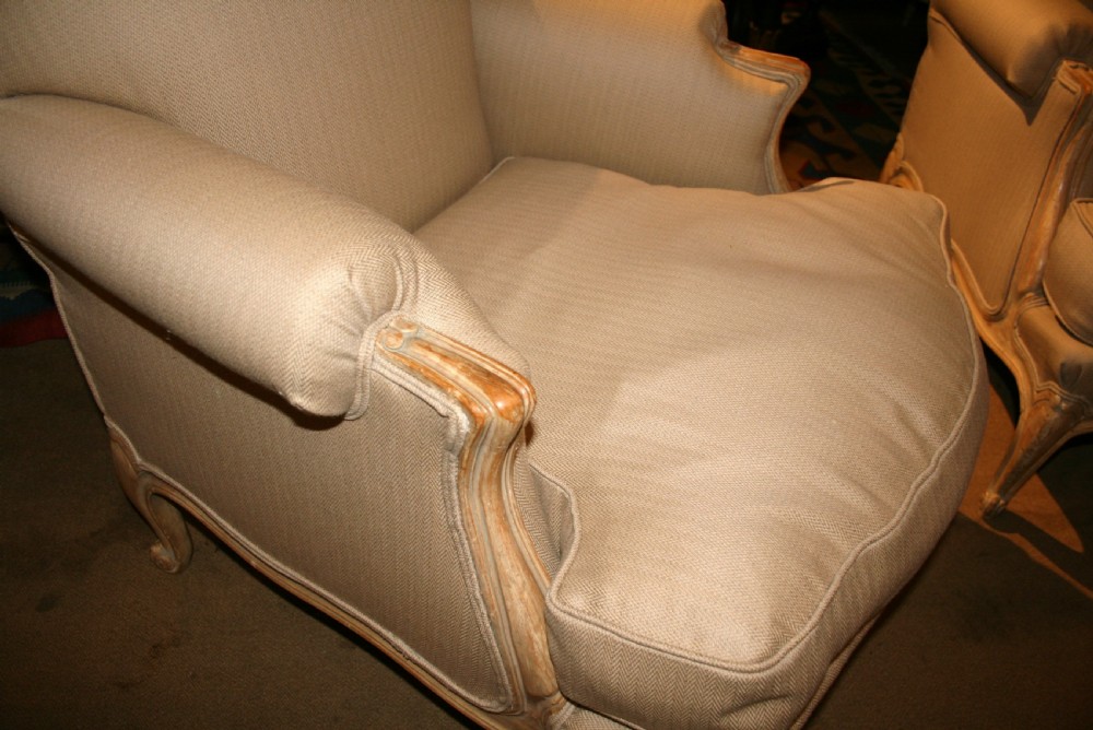 very comfortable pair french louis style armchairs  View IV