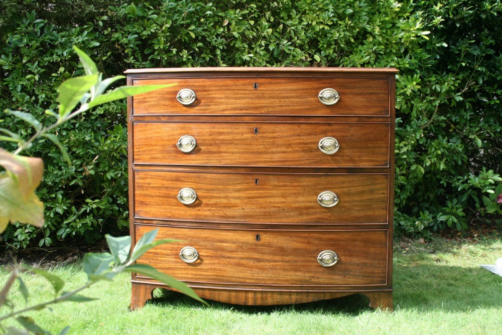 Georgian mahogany Bow front Chest of Drawers View II