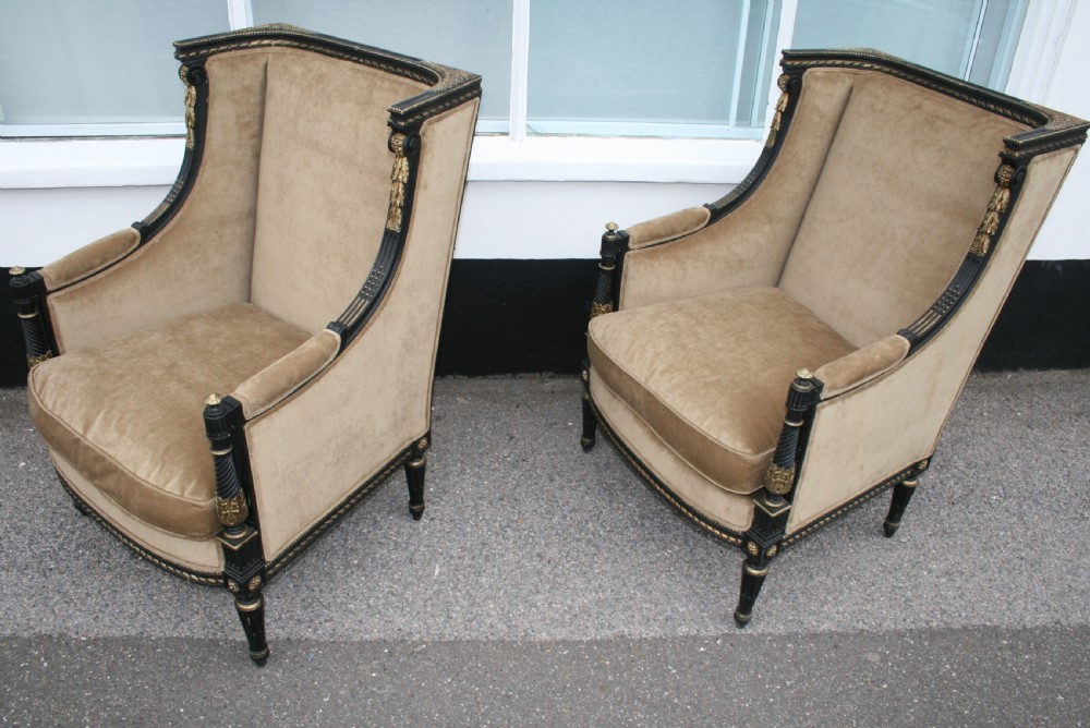 pair of french bergere armchairs  View II