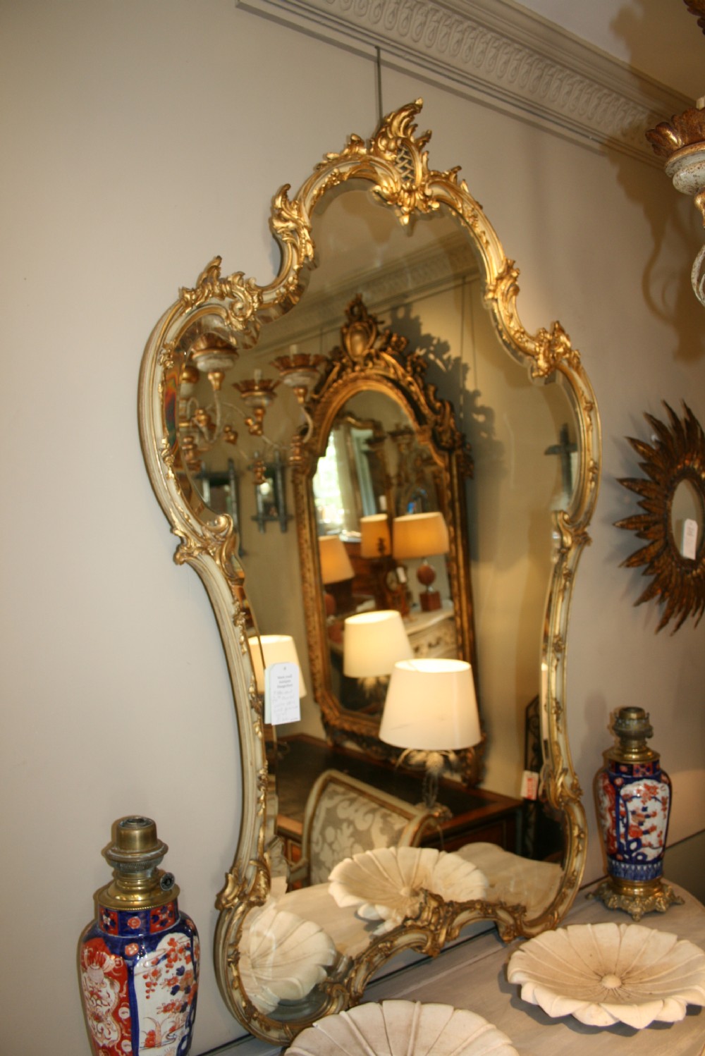 superb Italian carved wood mirror 
