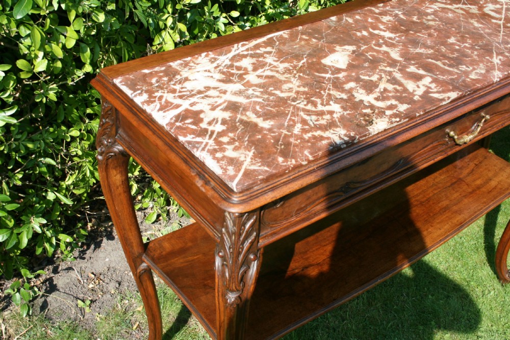 rare pair french console tables  View IV