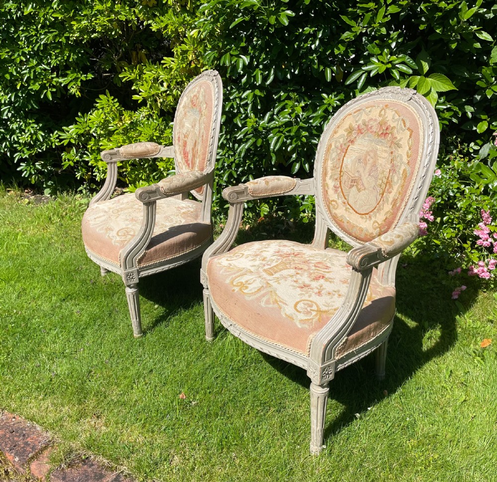 Pretty small pair louis style chairs  View III