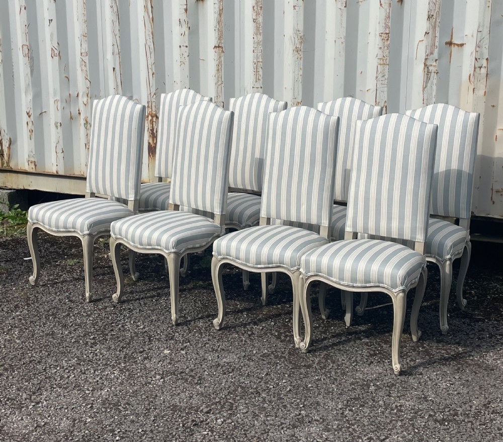 Set of 8 French  Louis XV Style Dining Chairs