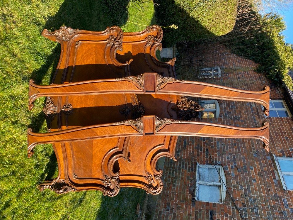 Carved walnut rococo style bed View V