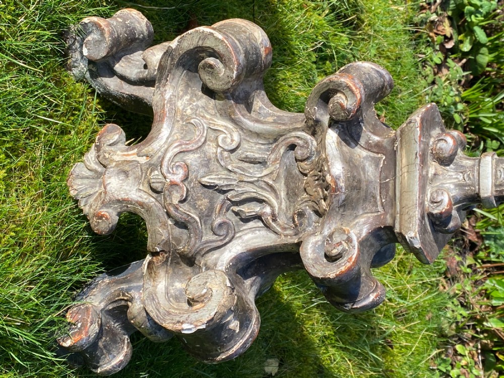 Very large pair of 18th  Century Baroque altar sticks in silver gilt  View IV