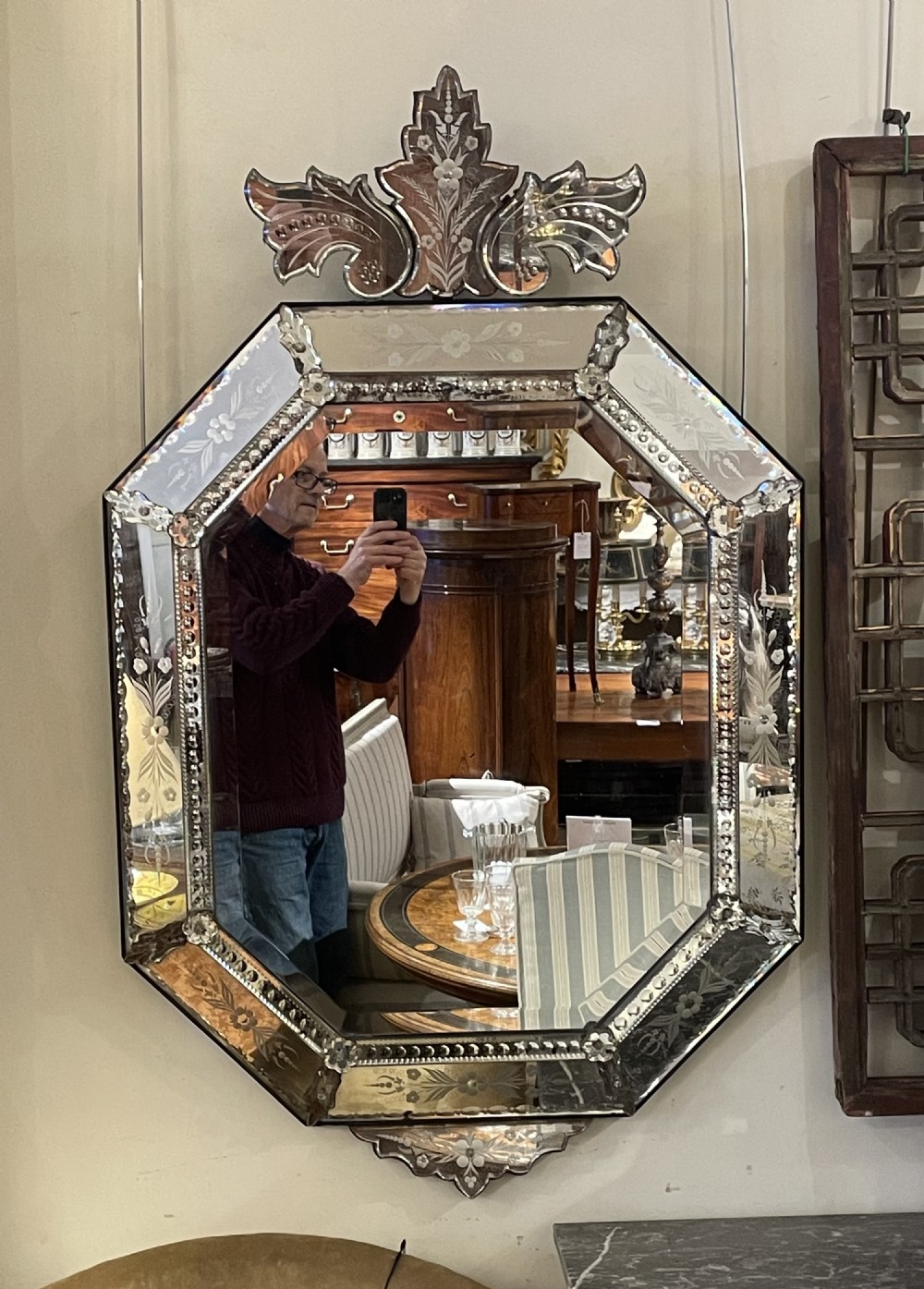 Antique Venetian mirror  View II