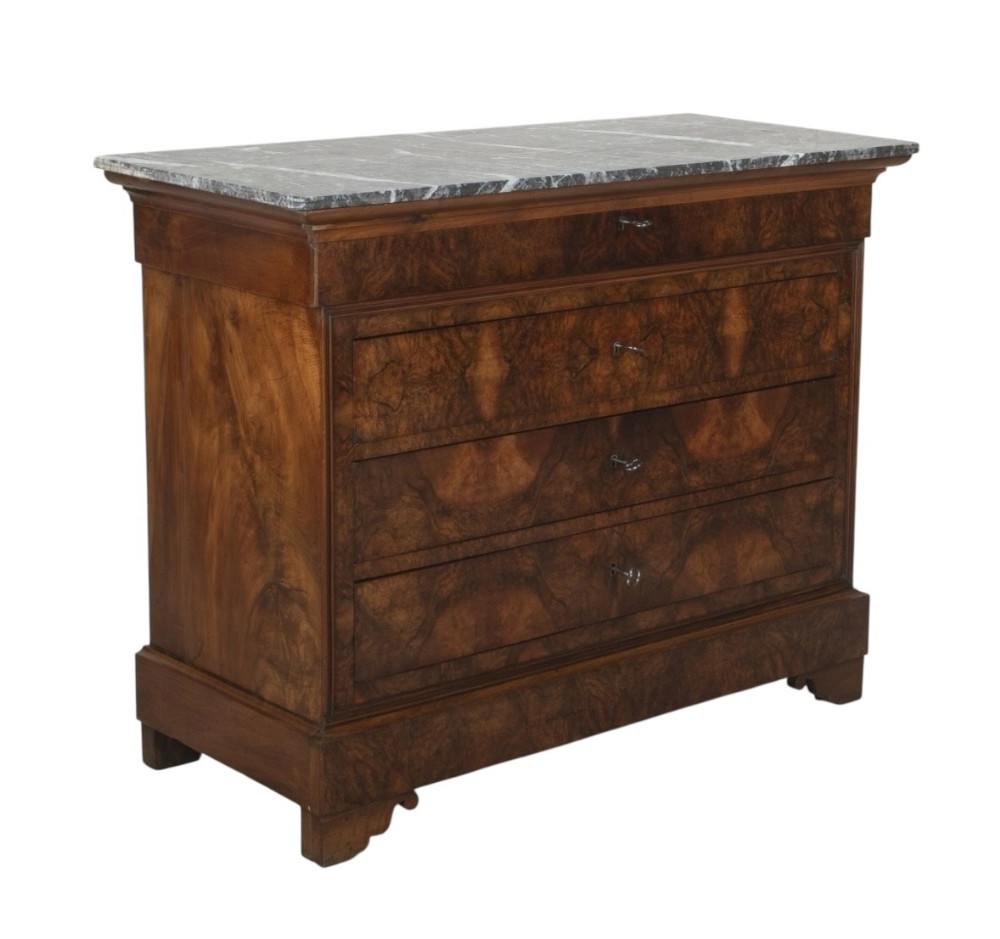 19th C French Louis Philippe Walnut Commode 