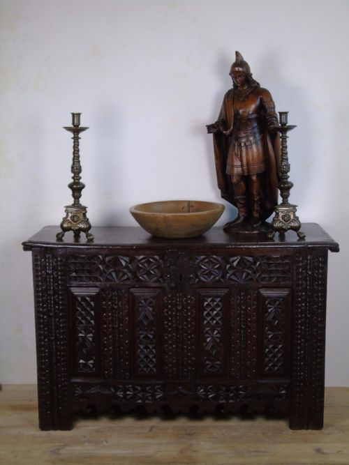 16th Century Carved Oak Coffer