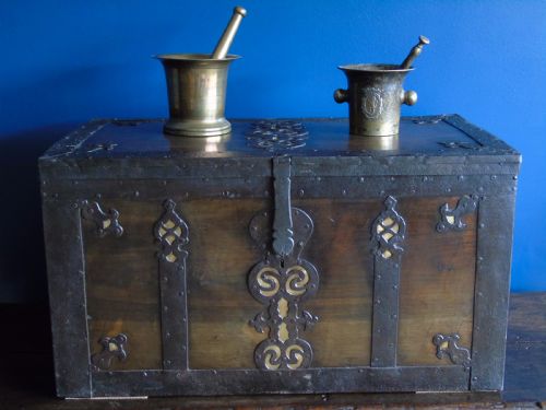 17th Century Iron Bound Walnut Chest