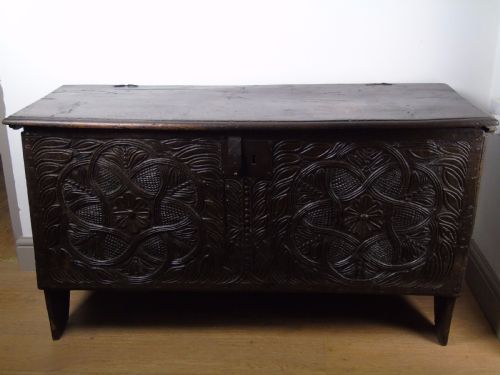 A Fine 17th Century Boarded Oak Coffer
