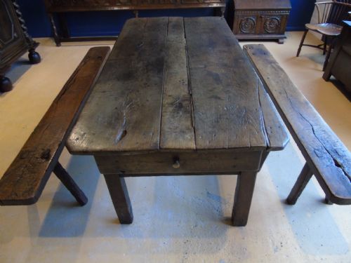 18th Century French Table and Benches