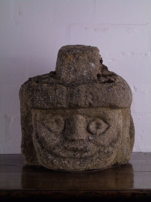 Ancient Carved Limestone Head Possibly Celtic.