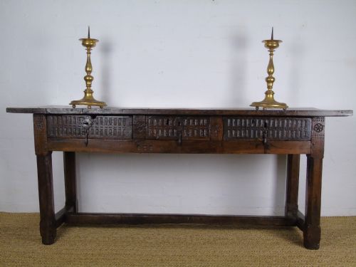 17th Century Spanish Walnut Center Table