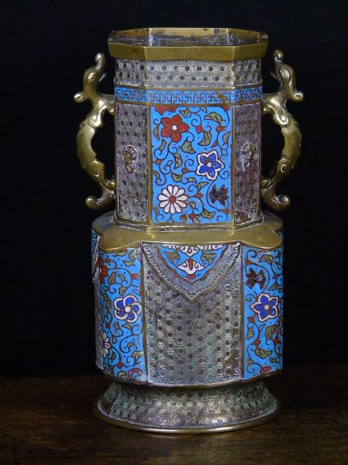 19th Century Chinese Champleve Vase