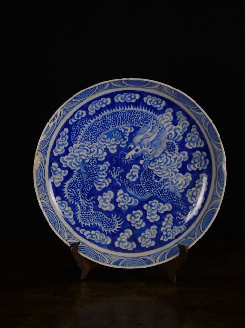 A Large 19th Century Chinese Blue and White Charger