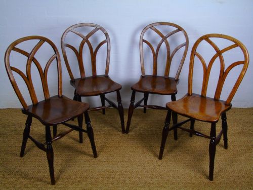 fig 1. A fine set of six Gothic lace back chairs