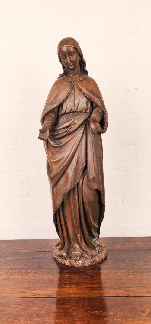 A Quality Baroque Carved Figure of Madonna